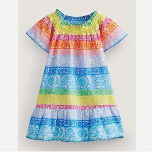 Mini Boden Size 5-6 VGUC Multicolor Striped Kids Casual Dress